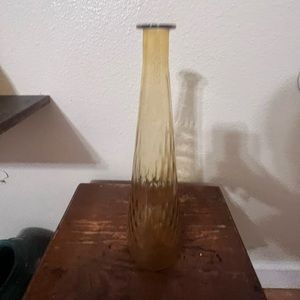 YELLOW MIDCENTURY GLASS GENIE DECANTER WITHOUT STOPPER BY EMPOLI